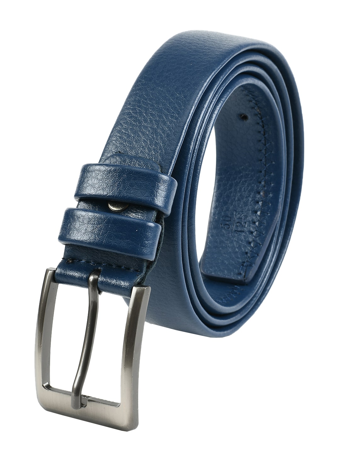 

Winsome Deal Formal Synthetic Leather Blue Pin Hole Buckle Belt for Men s