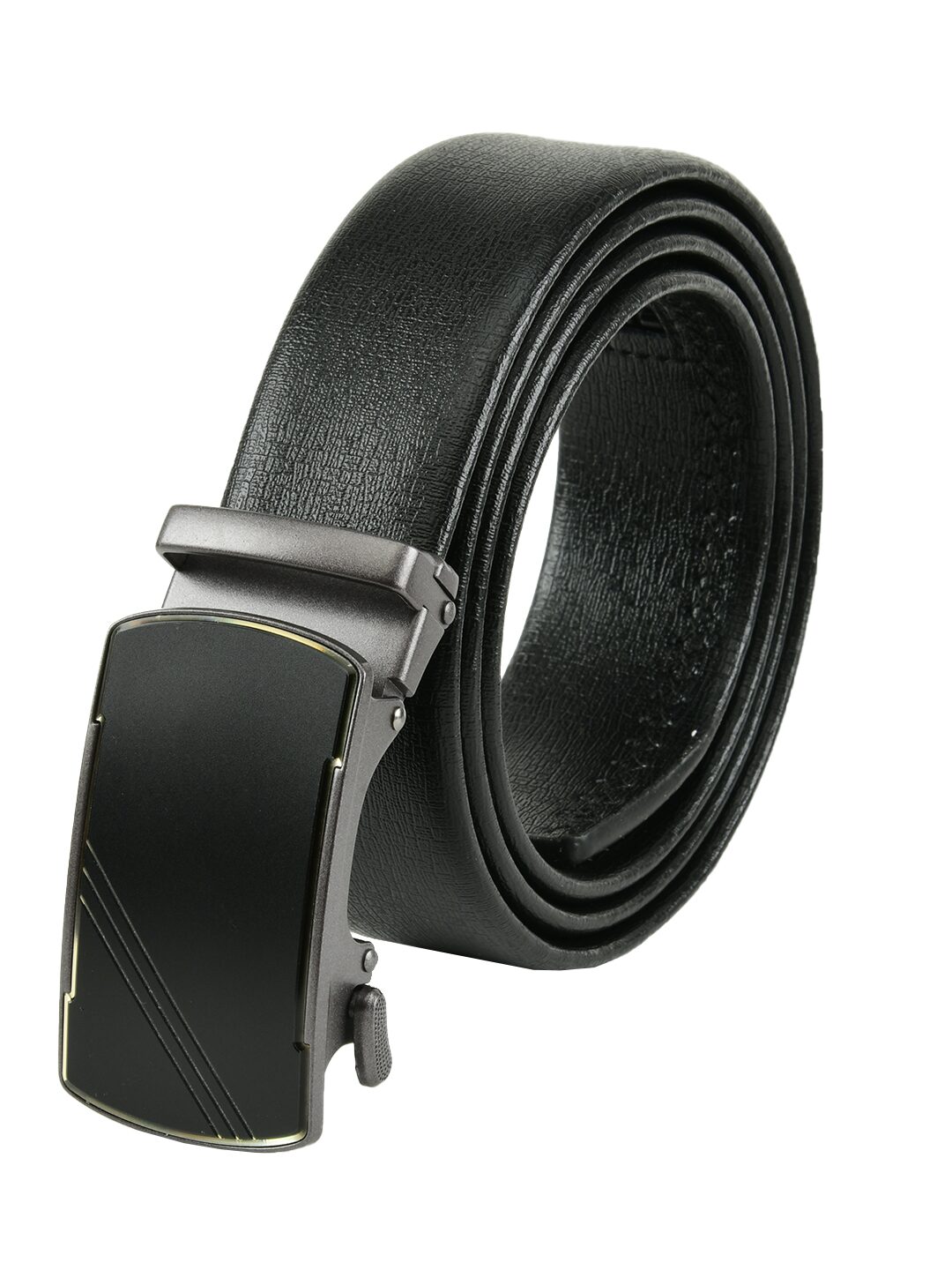 

Winsome Deal Formal Black Premium Quality Artificial Leather belt for Men s with Smooth Auto Lock Buckle