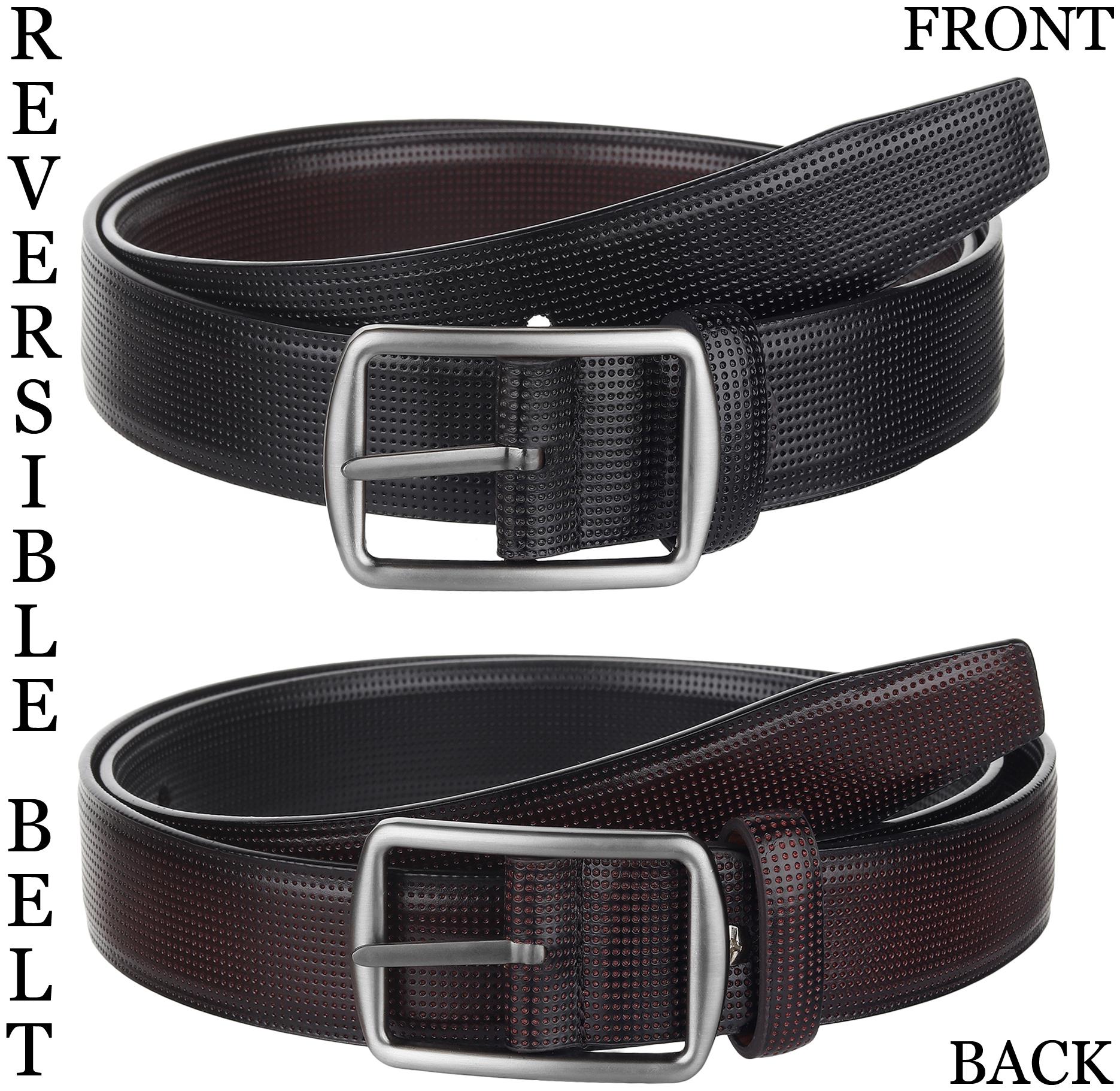 

Winsome Deal Mens Formal Artificial Leather Reversable Multi Color Belt