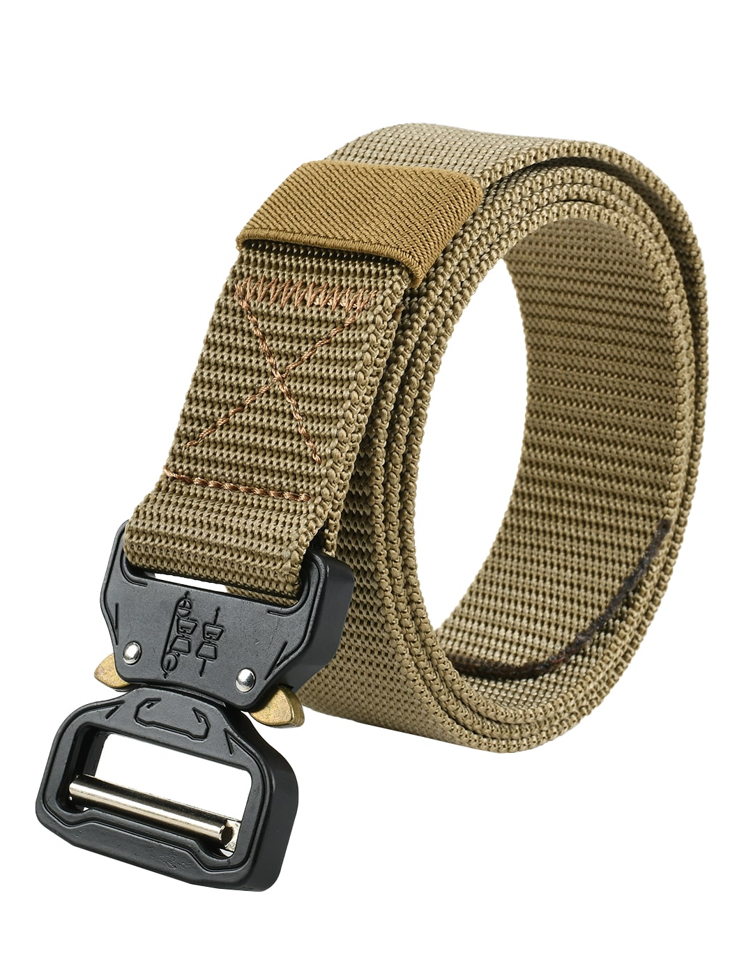 

Winsome Deal Men s Formal Army Style Quick Release Buckle Canvas Tan Belt