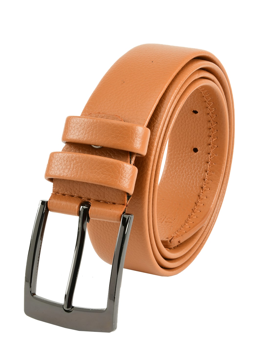 

Winsome Deal Men s Artificial Leather Solid Textured Tan Formal Belt