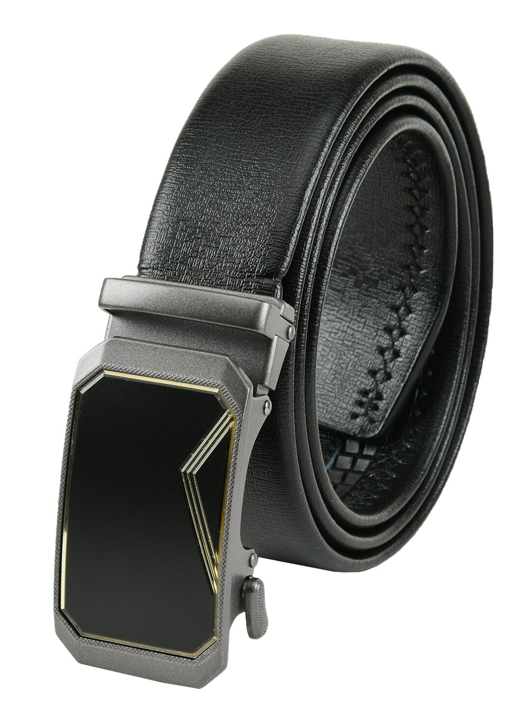 

Winsome Deal Formal Black Premium Quality Artificial Leather belt for Men s with Smooth Auto Lock Buckle