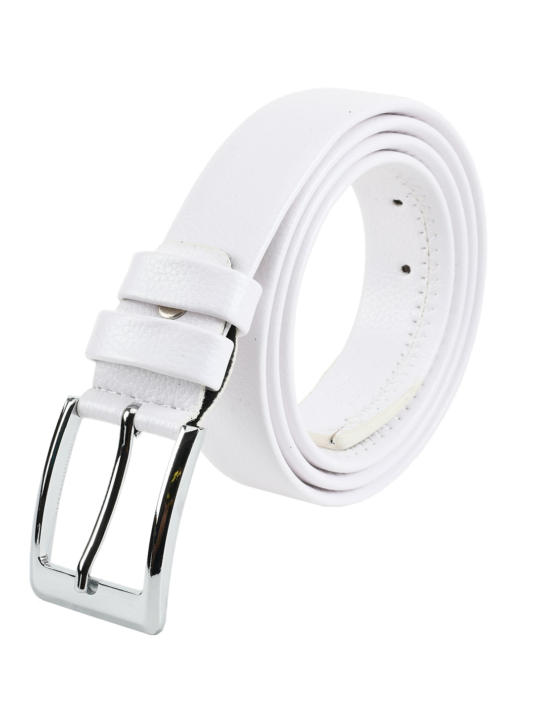 

Winsome Deal Formal Synthetic Leather White Pin Hole Buckle Belt for Men s