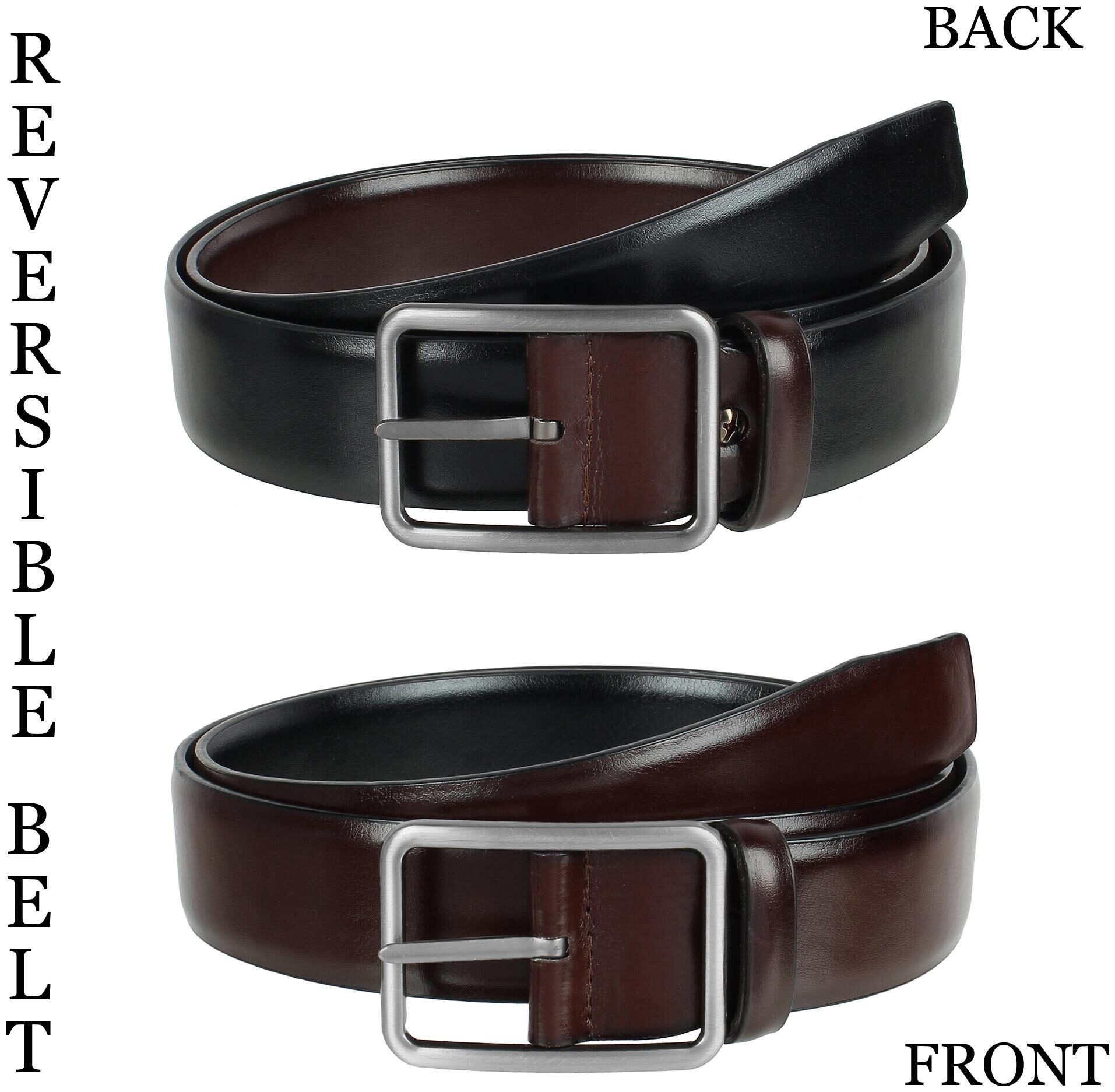 

Winsome Deal Mens Formal Artificial Leather Reversable Multi Color Belt