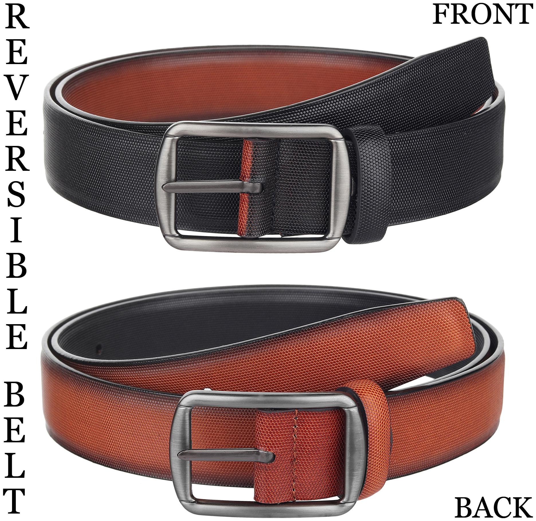 

Winsome Deal Mens Formal Artificial Leather Reversable Multi Color Belt