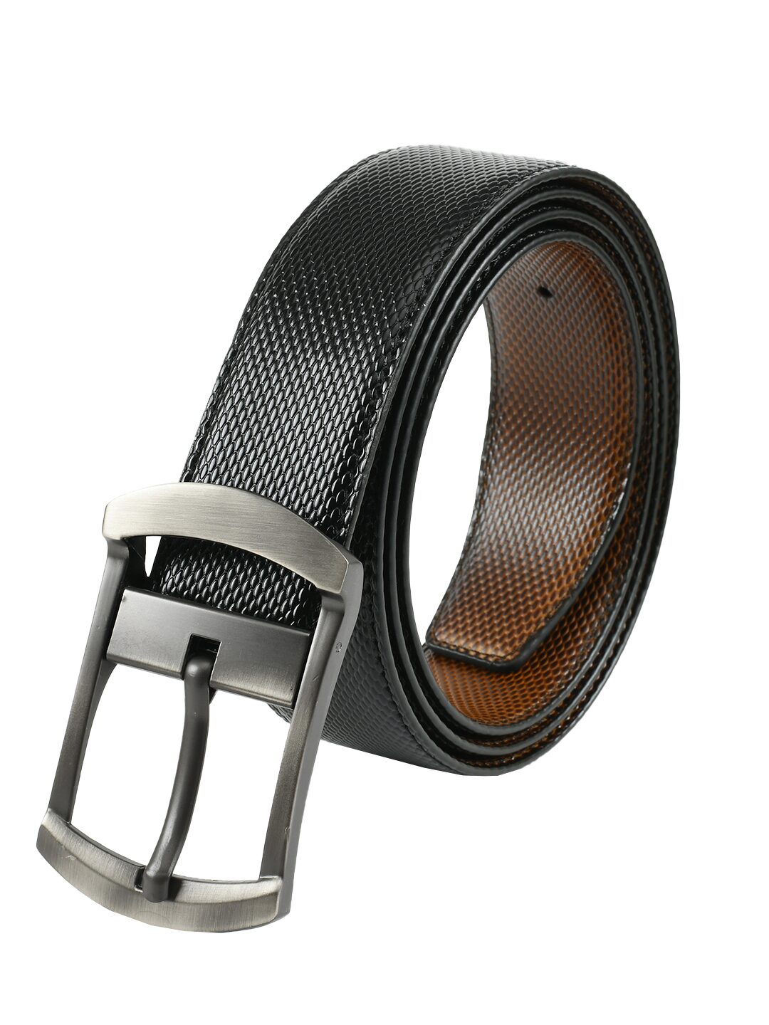 

Winsome Deal Formal Artificial Leather Black Pin Hole Buckle Belt for Men s