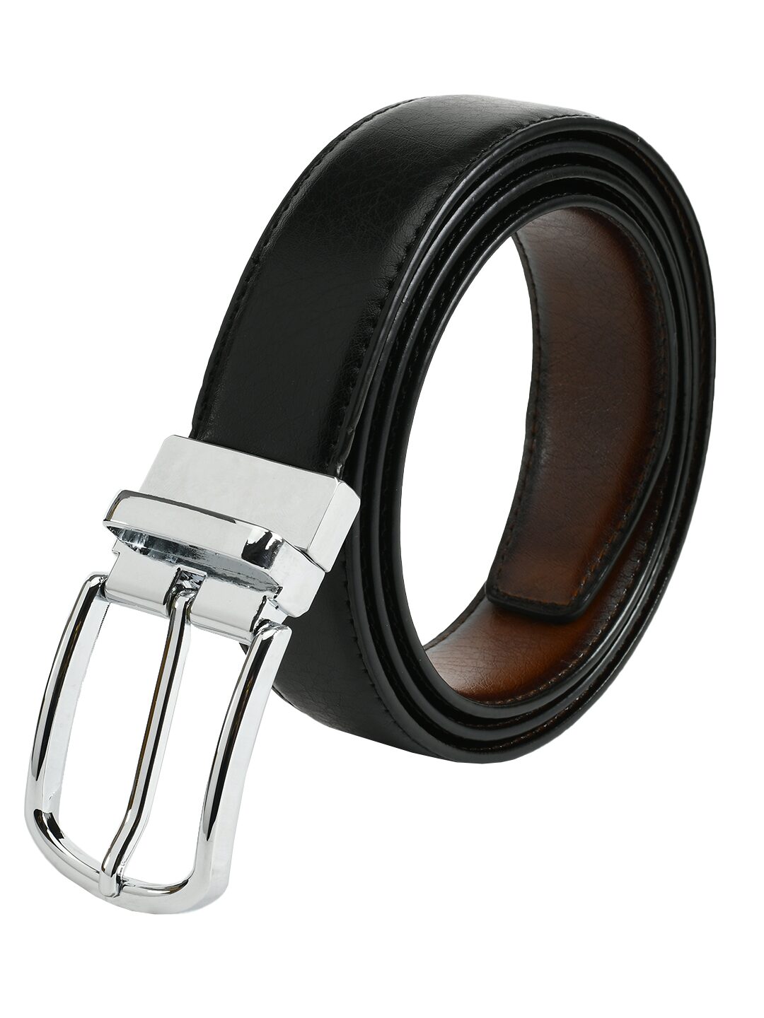 

Winsome Deal Formal Artificial Leather Black Pin Hole Buckle Belt for Men s