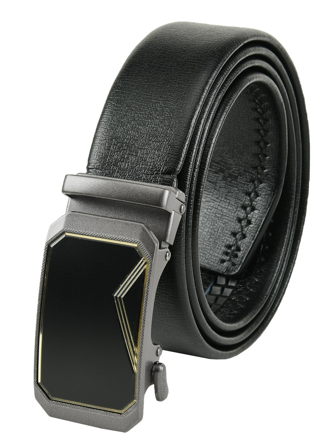

Winsome Deal Formal Black Premium Quality Artificial Leather belt for Men s with Smooth Auto Lock Buckle