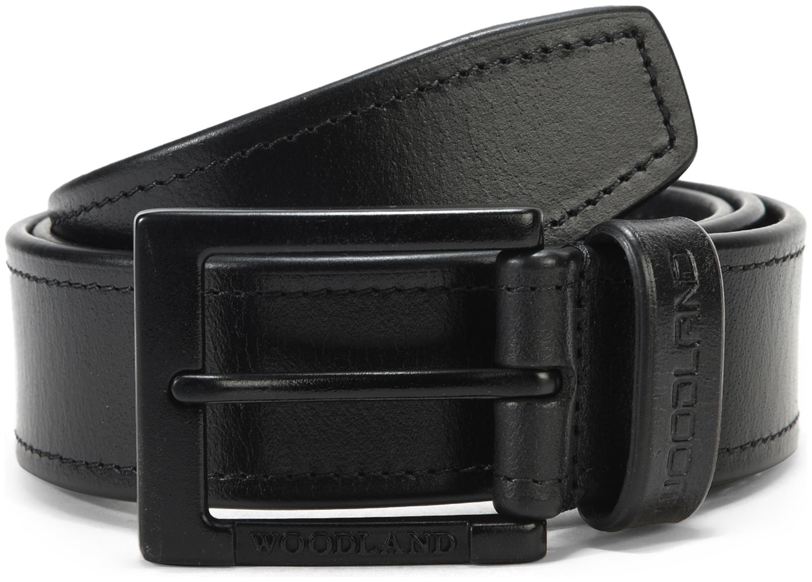

Woodland Men s Black Leather Belt