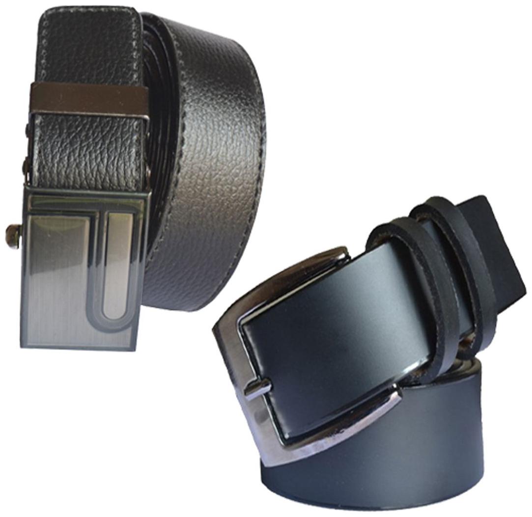 

Ws deal mens black leatherlite auto lock buckle belt with black leatherlite needle pin point buckle belt (combo) size form 28 to 40