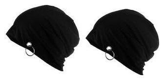 

Xy Decor Black Cotton Beanie Cap - Pack Of 2