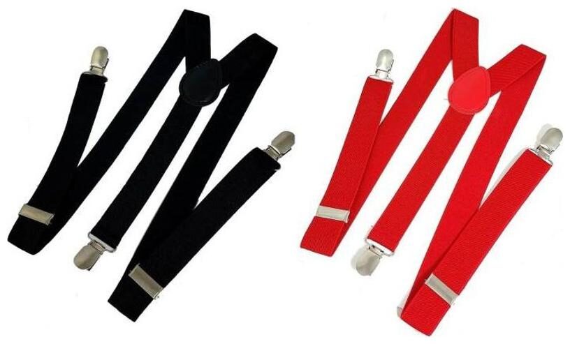 

Y- Back Suspenders for Men Pack of 2 (Black Red)