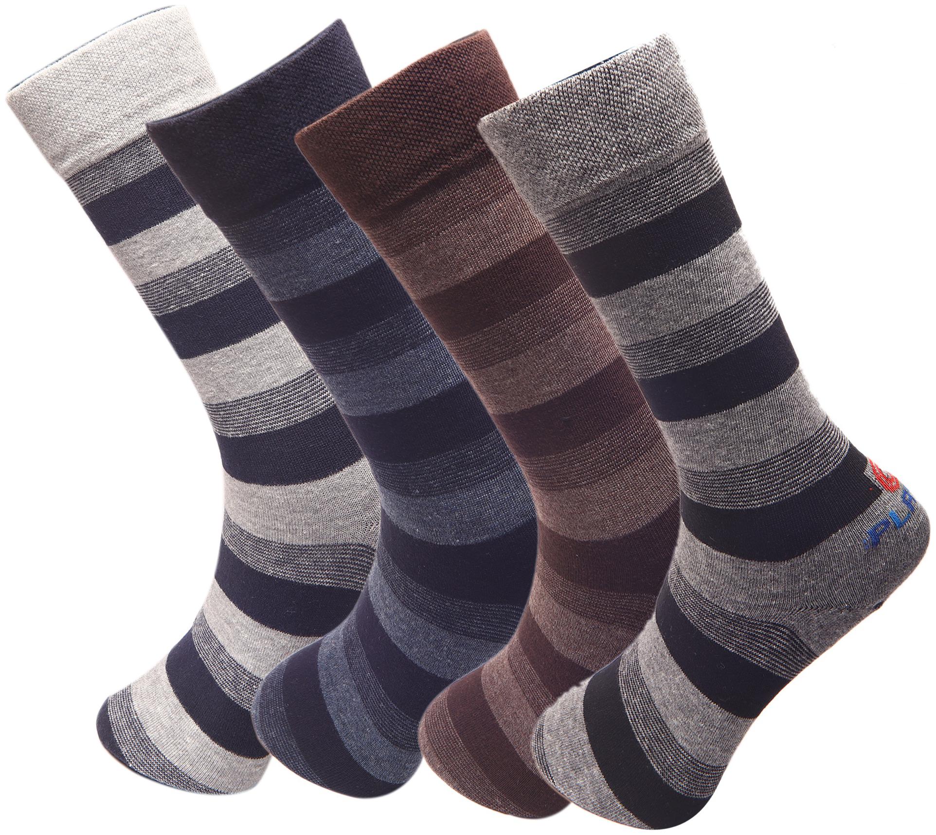 

YJ FASHION Multi Cotton Calf length socks ( Pack of 4 )
