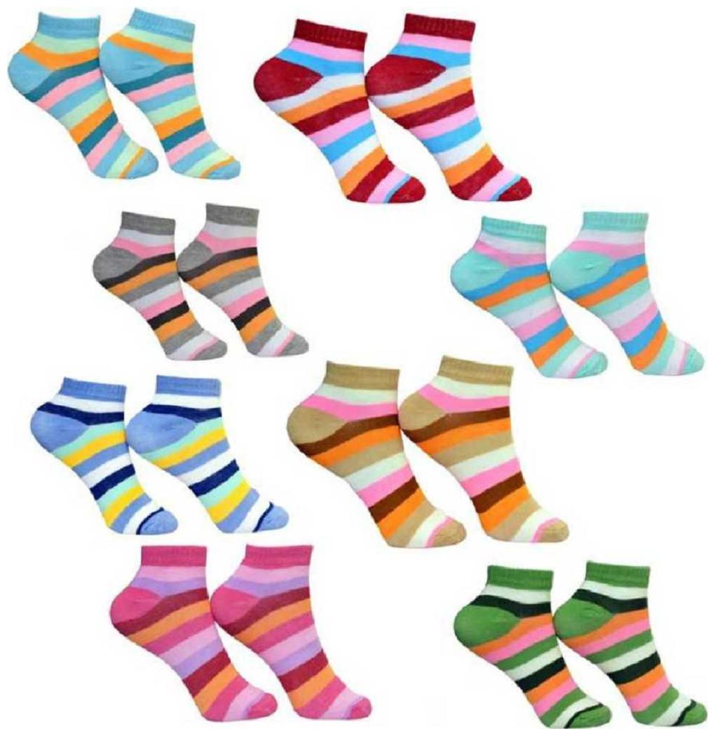 

YJ FASHION Women s Stripes Ankle Length Socks
