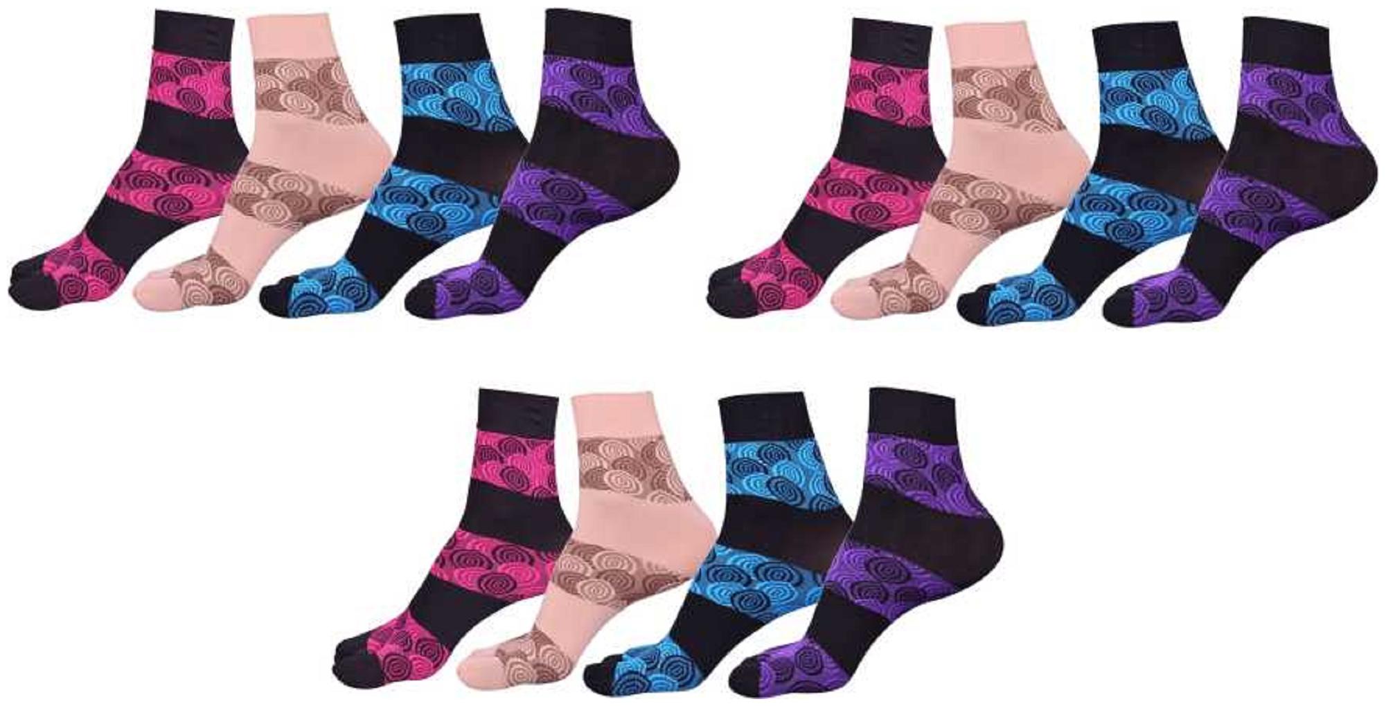 

YJ FASHION Women s Multicolor Ankle Length Socks