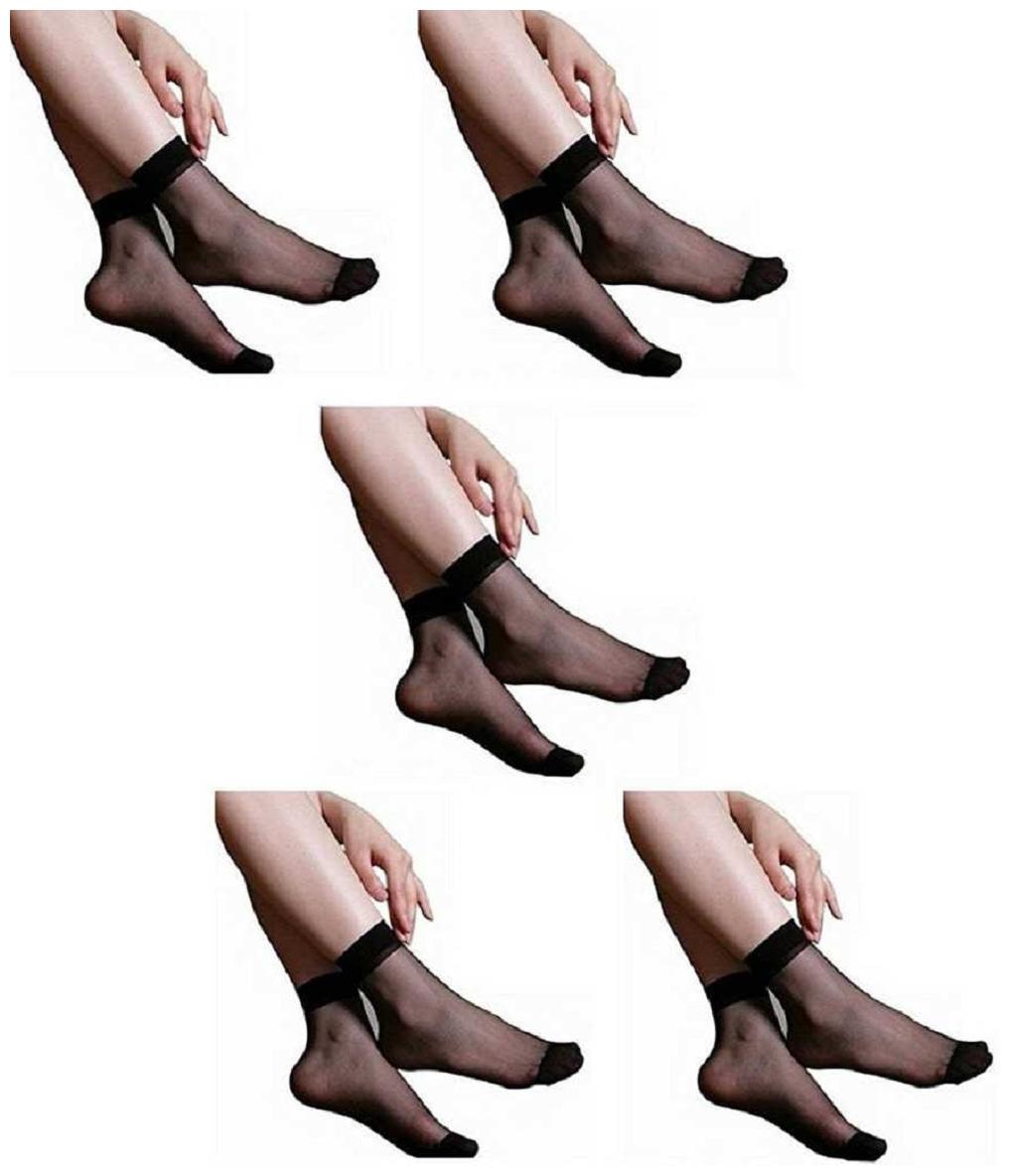 

YJ FASHION Women s Black Transparent Socks