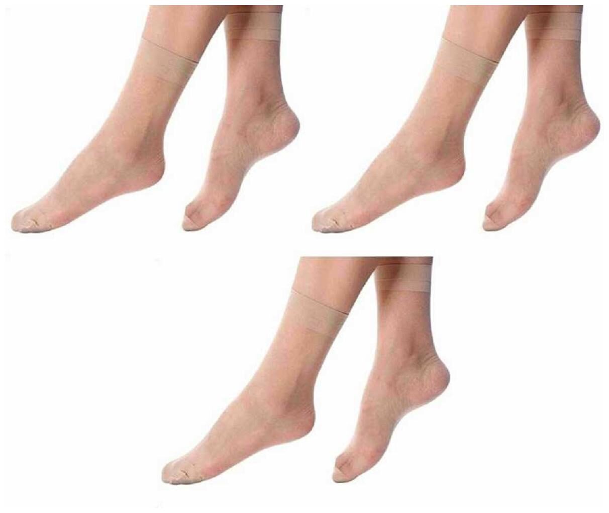 

YJ FASHION Women s Beige Ankle Length Socks