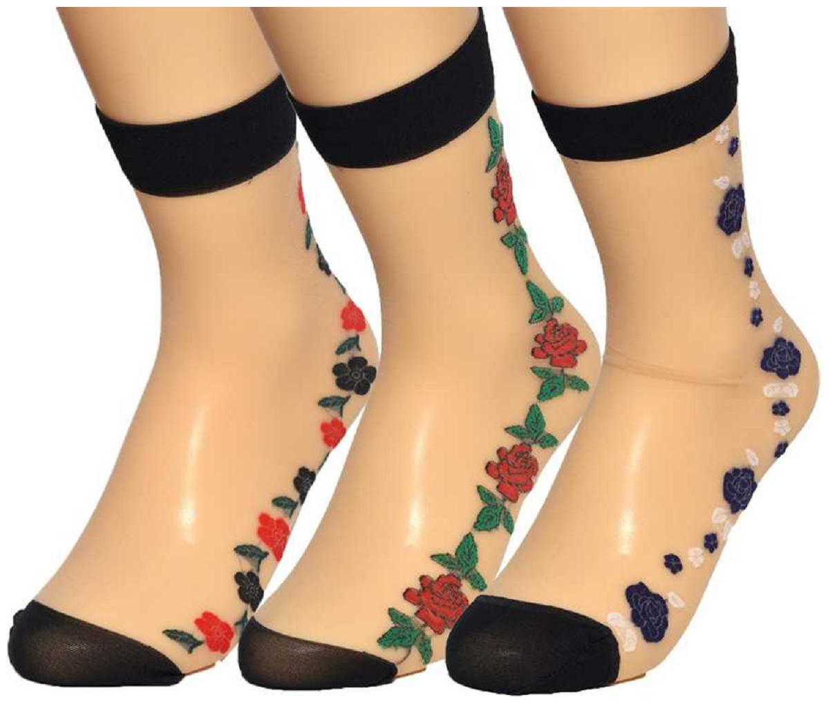 

YJ FASHION Women s Floral Print Ankle Length Socks
