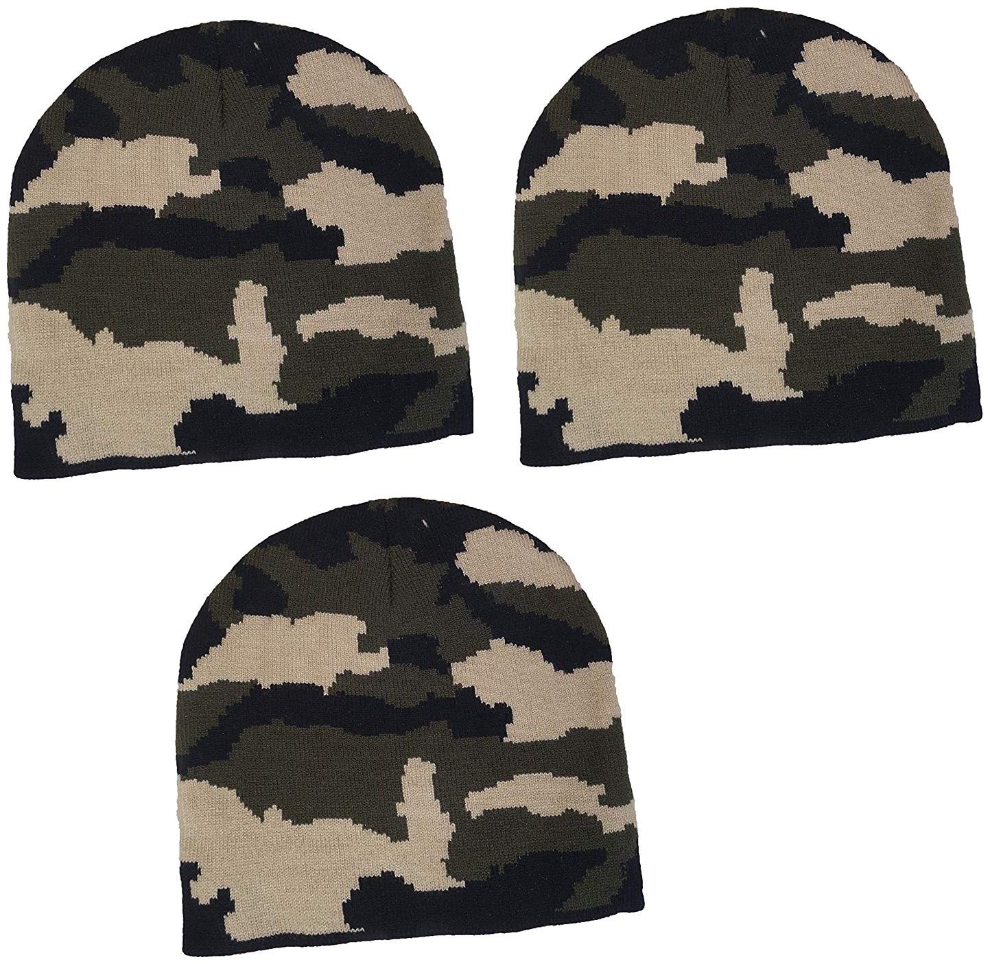 

Zacharias Camouflage Winter Woolen Cap Pack of 3