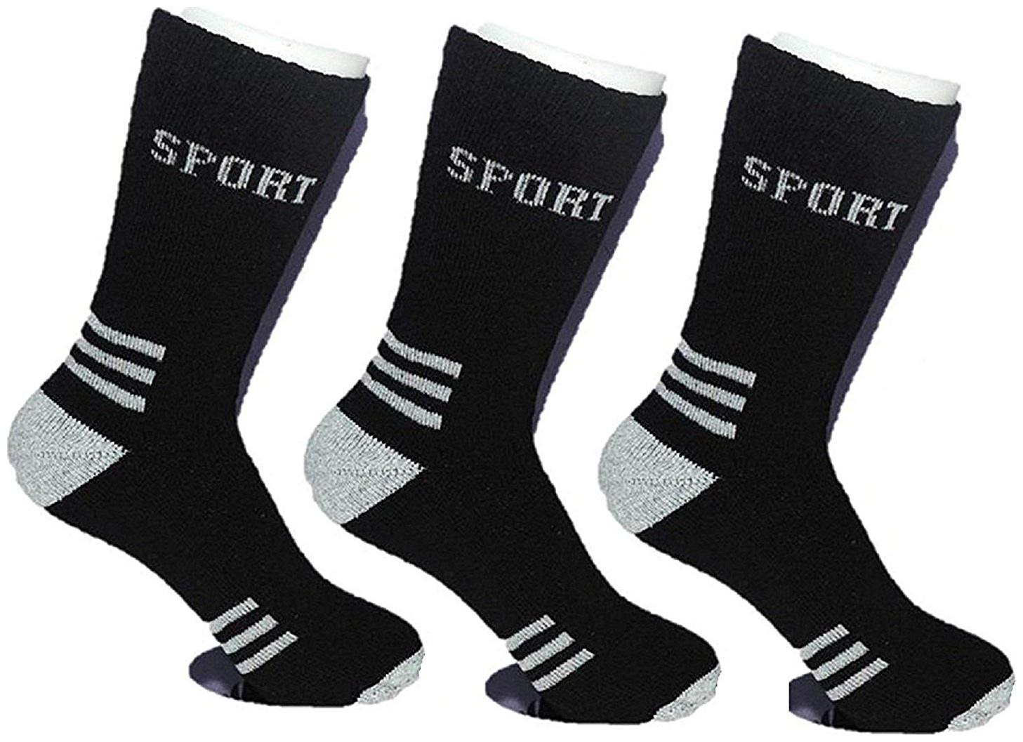 

Zacharias Black Cotton Calf length socks ( Pack of 3 )
