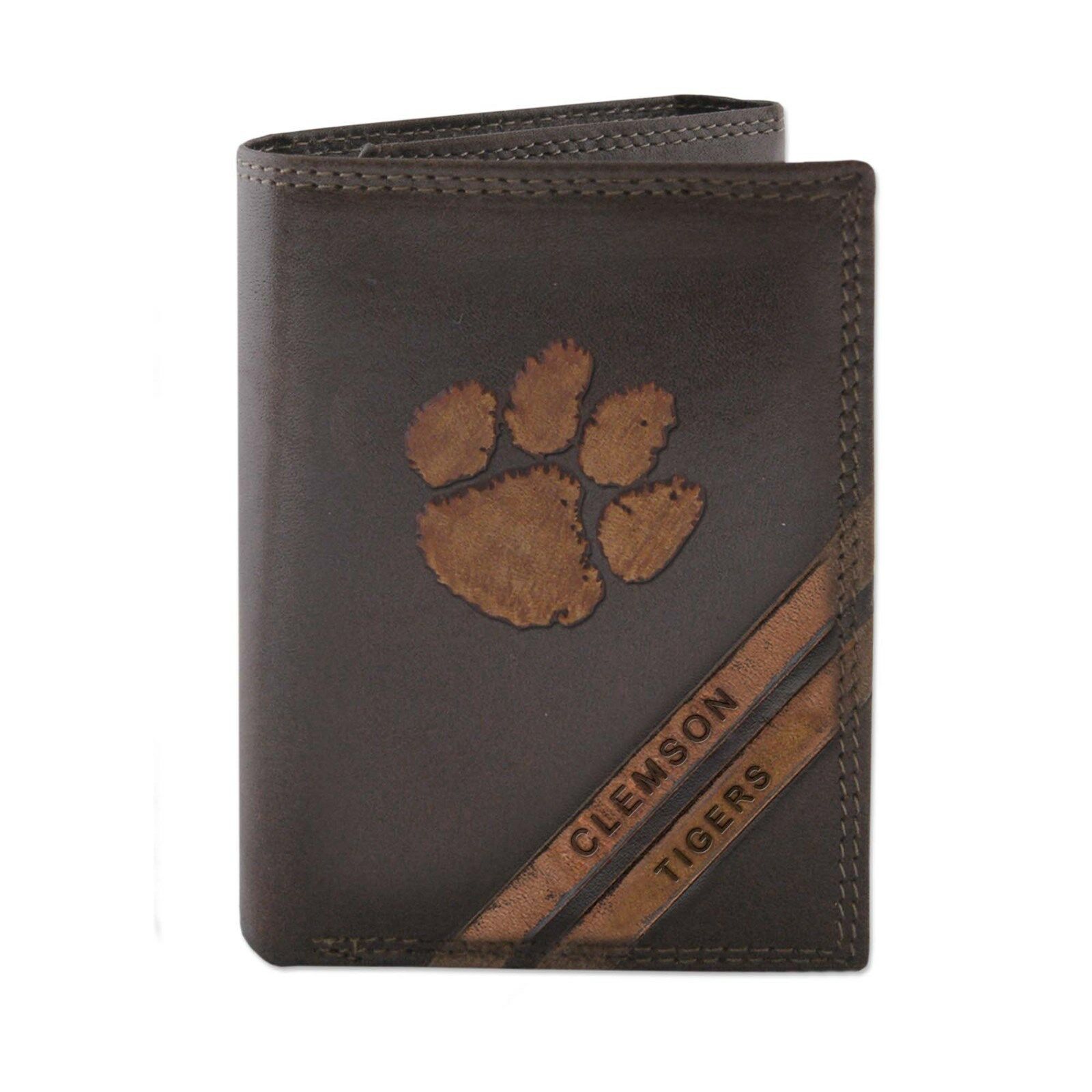 

ZEP-PRO CLEMSON TIGERS Genuine Leather Debossed Wallet Checkbook or Trifold
