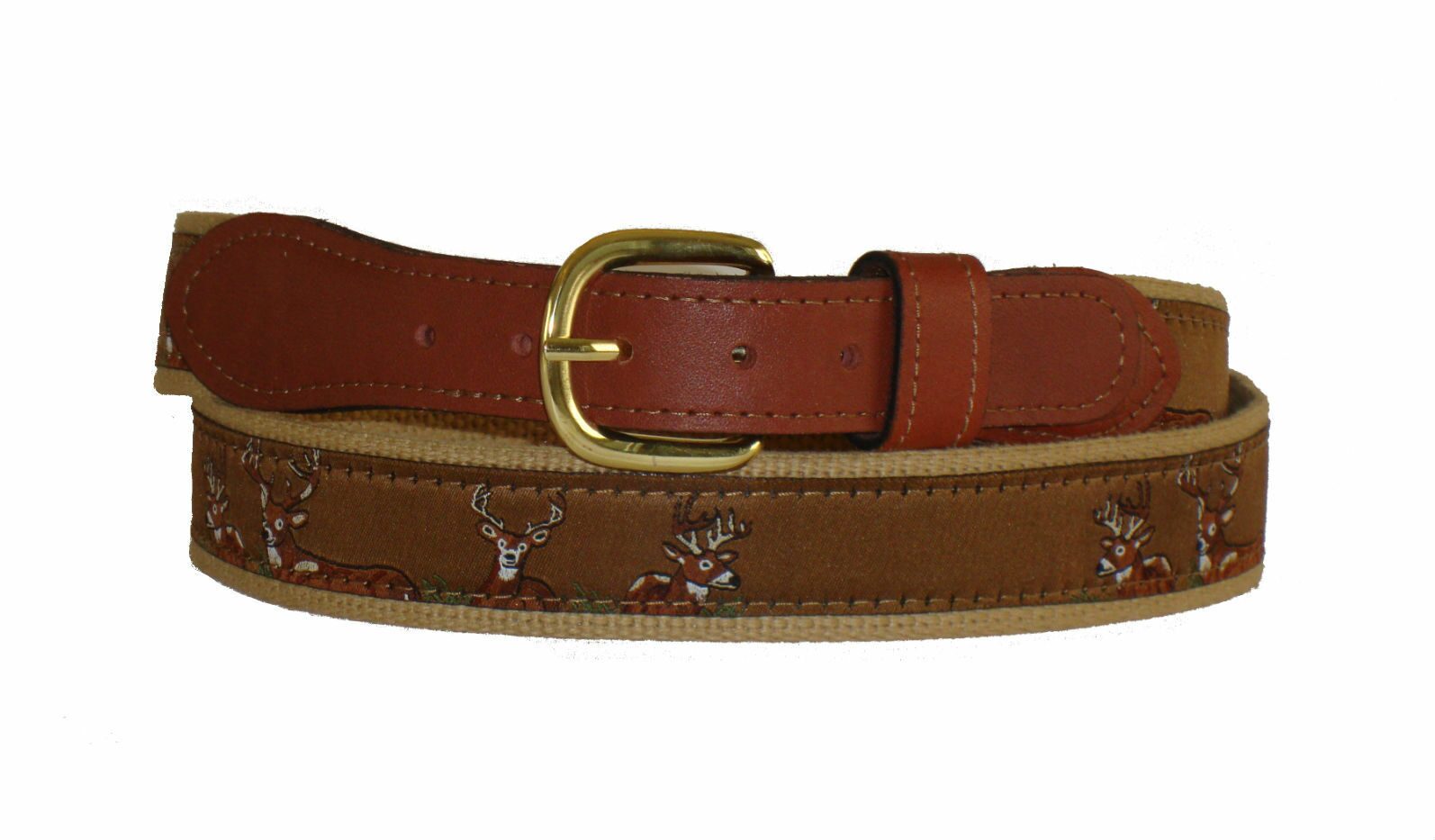 

ZEP-PRO Embroidered Leather Canvas Ribbon Deer Buck Belt NWT select size