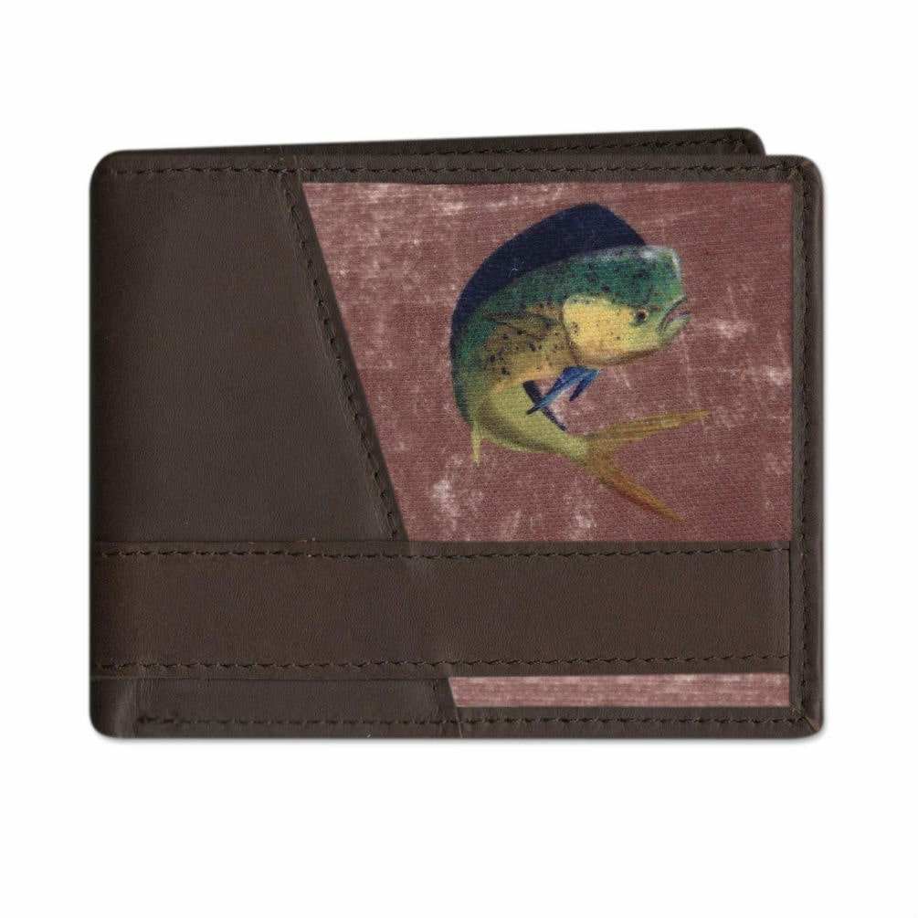 

ZEP-PRO Genuine Leather Long Roper Wallet Checkbook Bifold MAHI DOLPHIN MARLIN