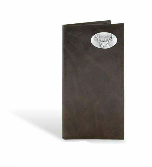 

ZEP-PRO Genuine Leather DEER BUCK Long Roper Wallet Checkbook Camo w gift box