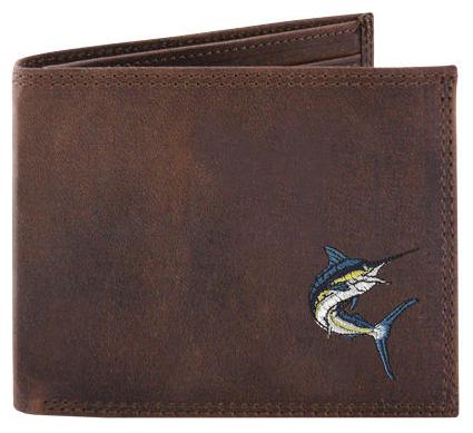 

ZEP-PRO Leather Embroidered DOLPHIN MARLIN TUNA SAILFISH Wallet Bifold Trifold
