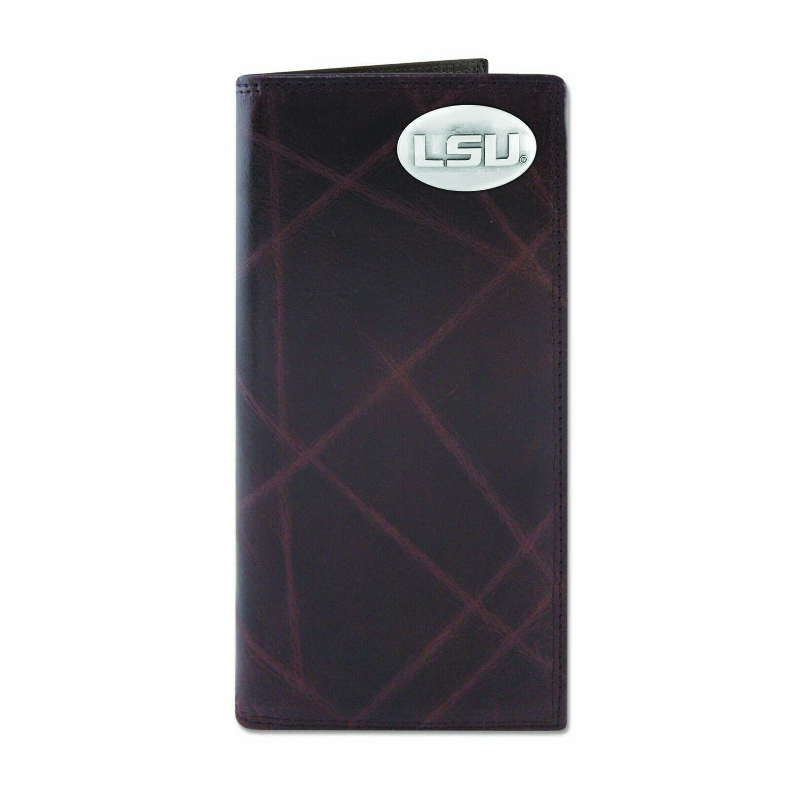 

ZEP-PRO LSU Tigers Leather Long Roper Wallet Checkbook Billfold in Gift Box CAMO