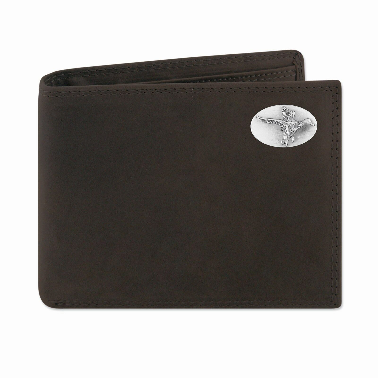 

ZEP-PRO Mens Genuine Leather FLYING MALLARD DUCK Bi-Fold Wallet Billfold