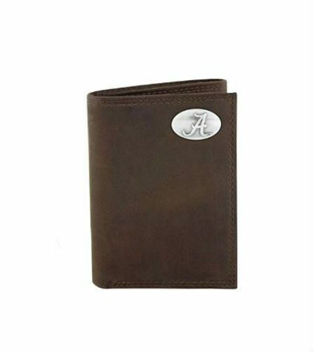 

ZEP-PRO NCAA University of Alabama Crimson Tide Leather Wallet Bifold or Trifold