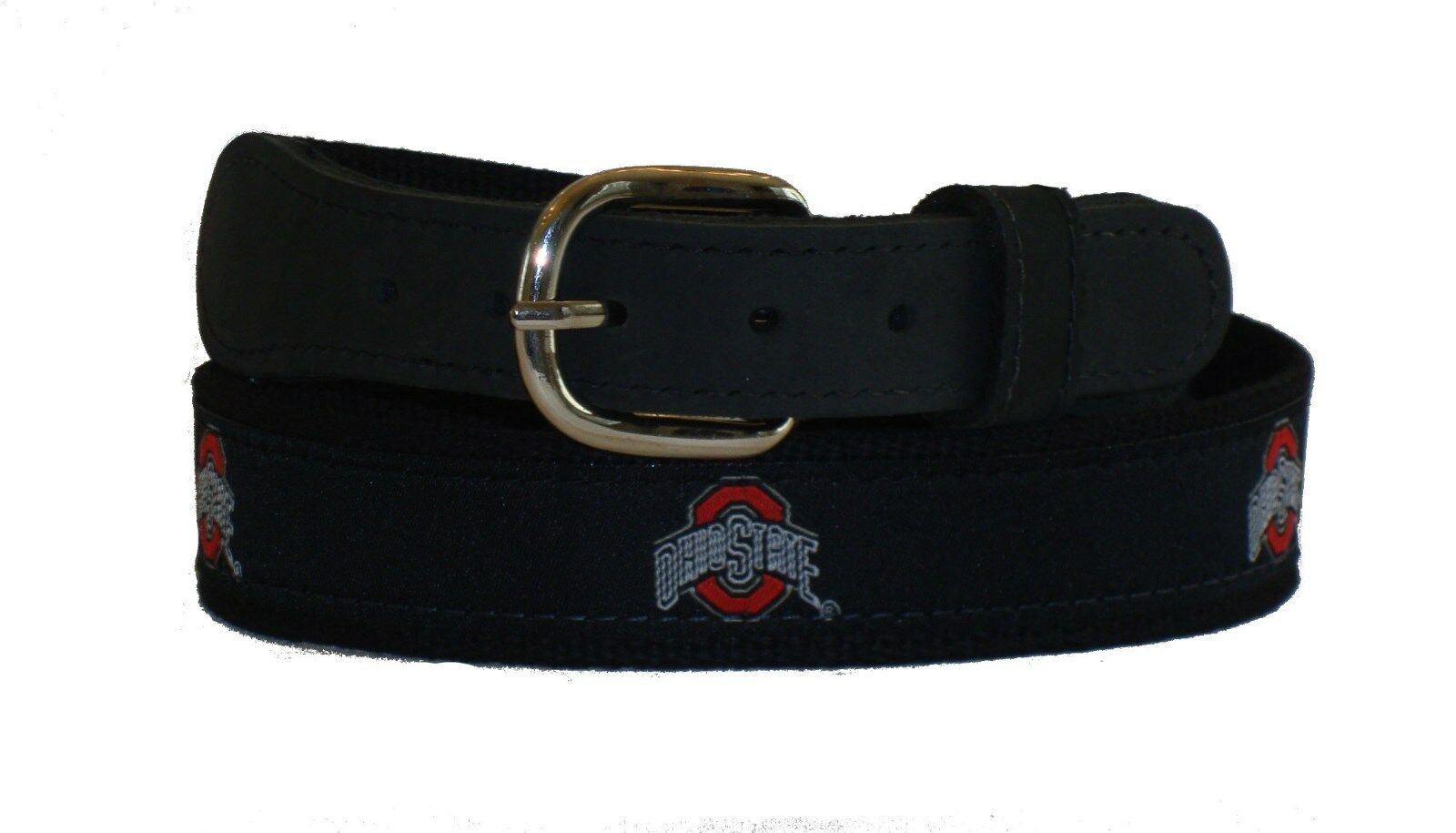 

ZEP PRO OHIO State U BUCKEYES Leather Canvas Embroidered Ribbon BELT SIZE 46