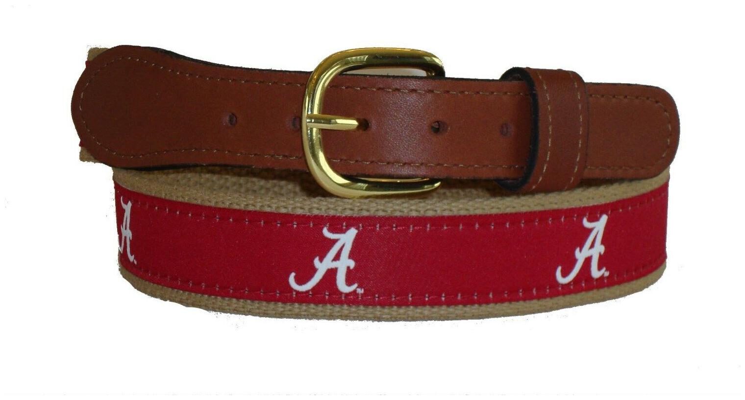 

ZEP PRO University Alabama Crimson Tide Leather Canvas Embroidered Ribbon Belt