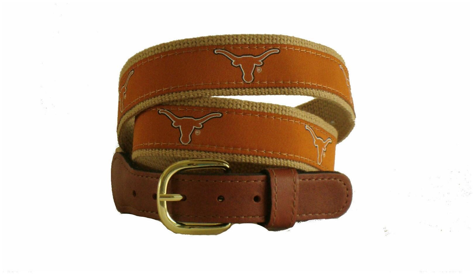 

ZEP PRO University of Texas Longhorns Leather Canvas Embroidered Ribbon Belt NW
