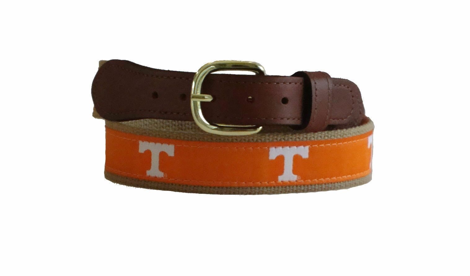 

ZEP PRO University Tennessee Leather Canvas Embroidered Ribbon Belt NWT pic size