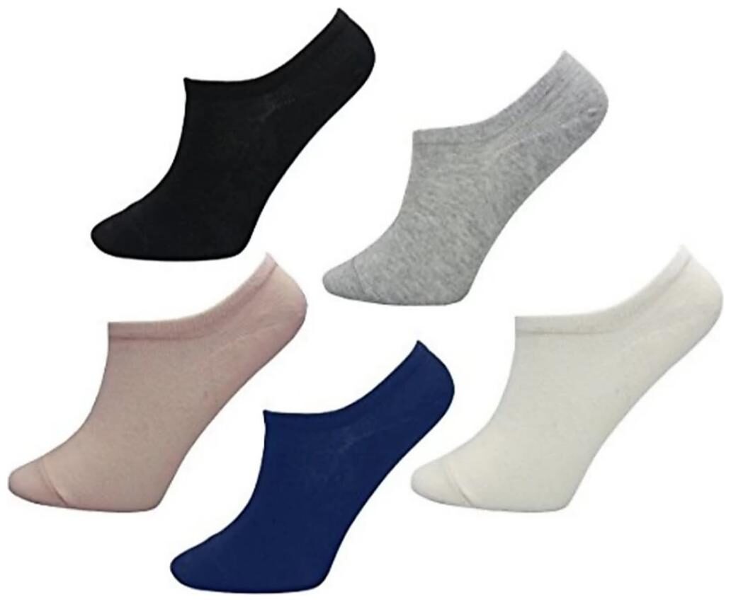 

ZUKUNFT FASHION Multi Cotton No show socks ( Pack of 5 )