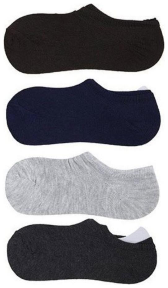 

ZUKUNFT FASHION Multi Cotton No show socks ( Pack of 4 )