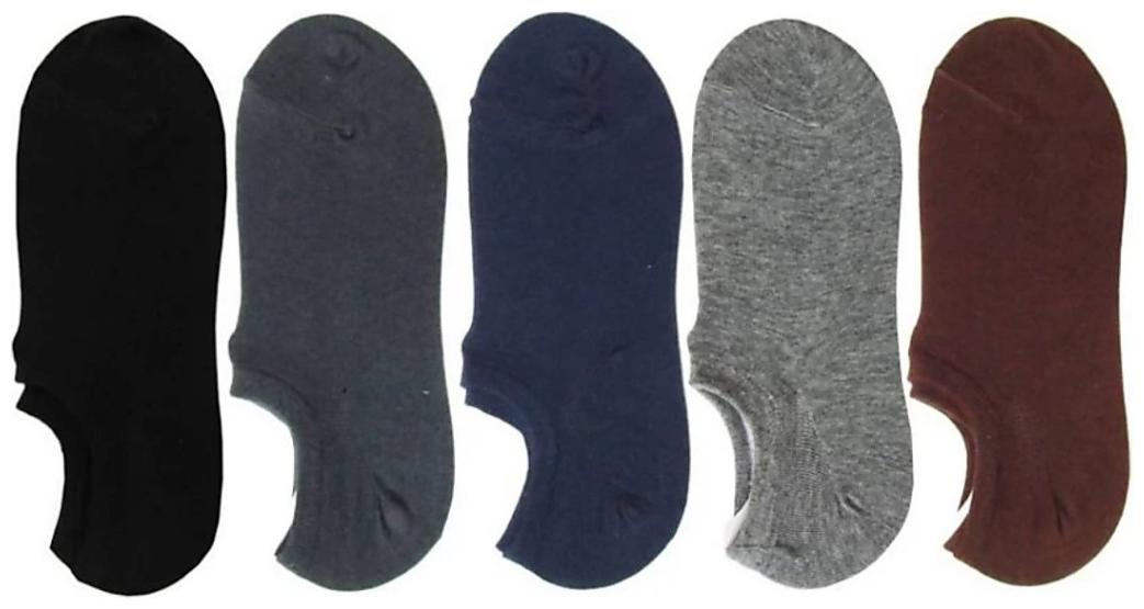 

ZUKUNFT FASHION Multi Cotton No show socks ( Pack of 5 )