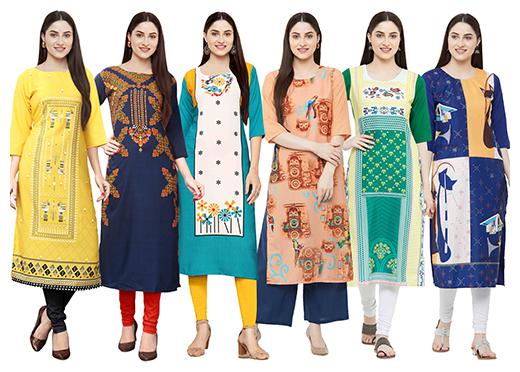 

1 Stop Fashion Women Multi Printed Straight Kurta