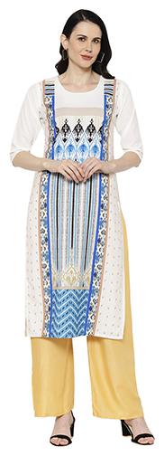 

1 Stop Fashion Women White Printed Regular Kurta