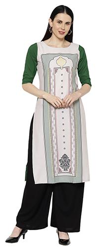 

1 Stop Fashion Women Cream Printed Regular Kurta