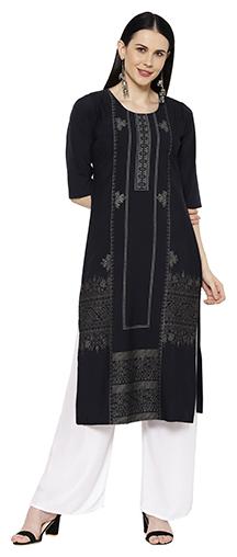 

1 Stop Fashion Women Blue Printed Regular Kurta