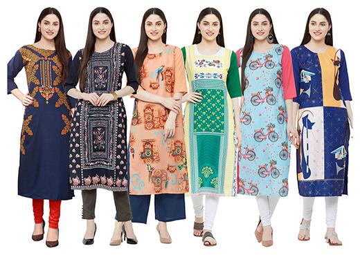 

1 Stop Fashion Women Multi Printed Straight Kurta