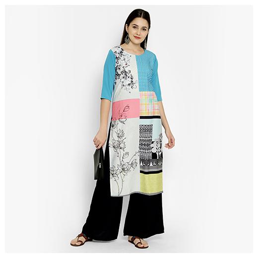 

1 Stop Fashion Women Multi Floral Regular Kurta