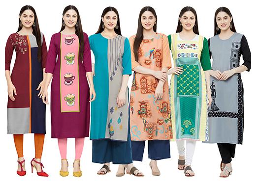 

1 Stop Fashion Women Multi Printed Straight Kurta