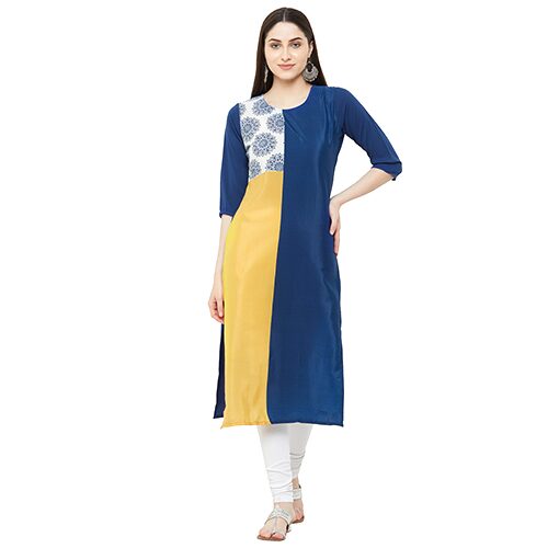 

1 Stop Fashion Women Multi Colorblocked Straight Kurta