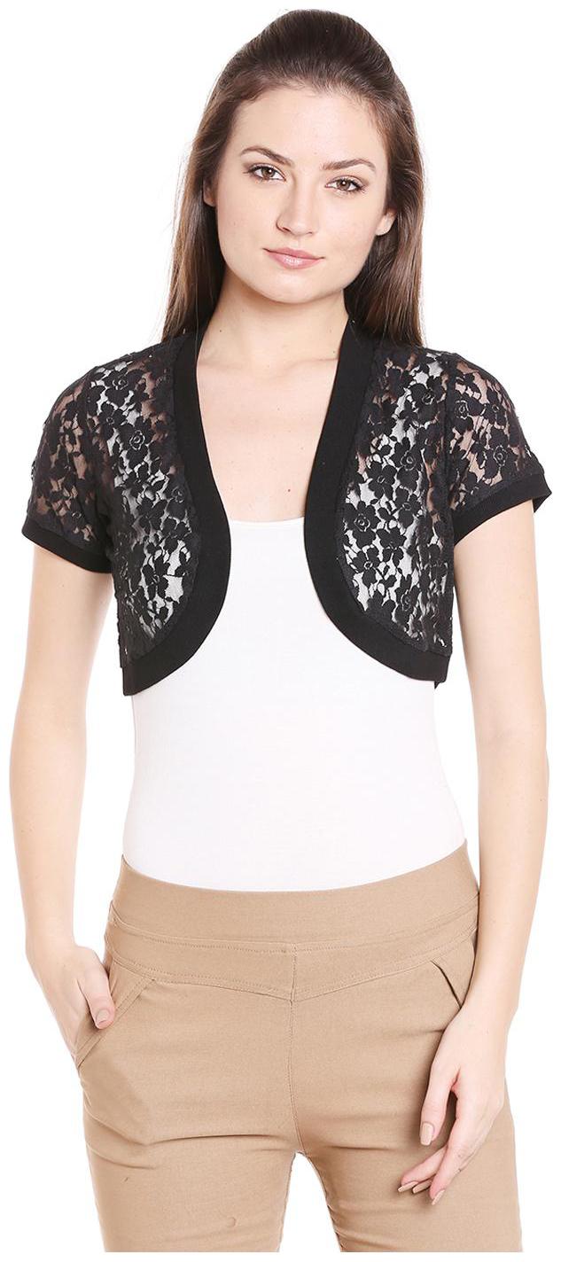 

109 F Black Self Design Shrug