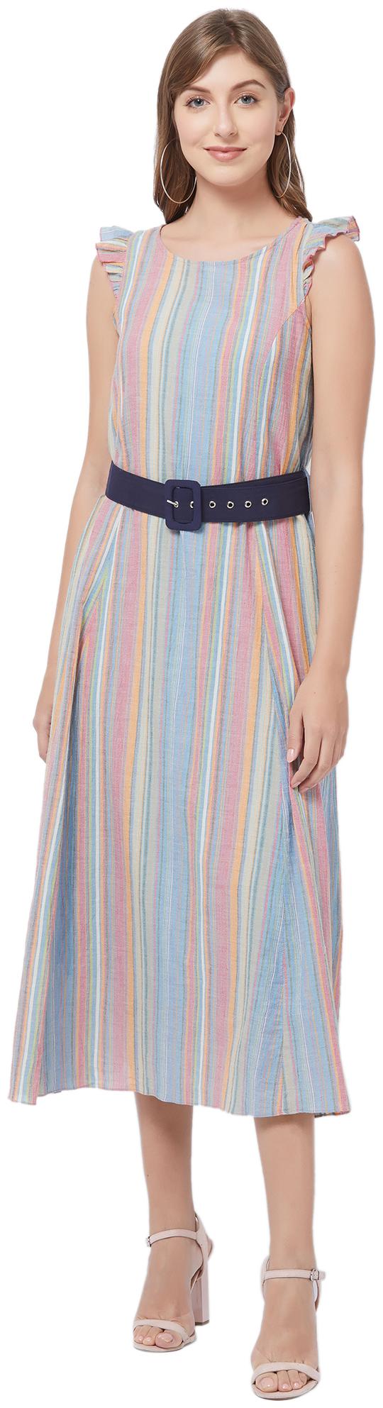 

109 F Multi Striped A-line dress