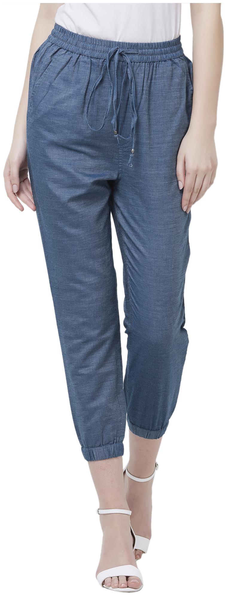 

109 F Women Blue Regular fit Regular pants